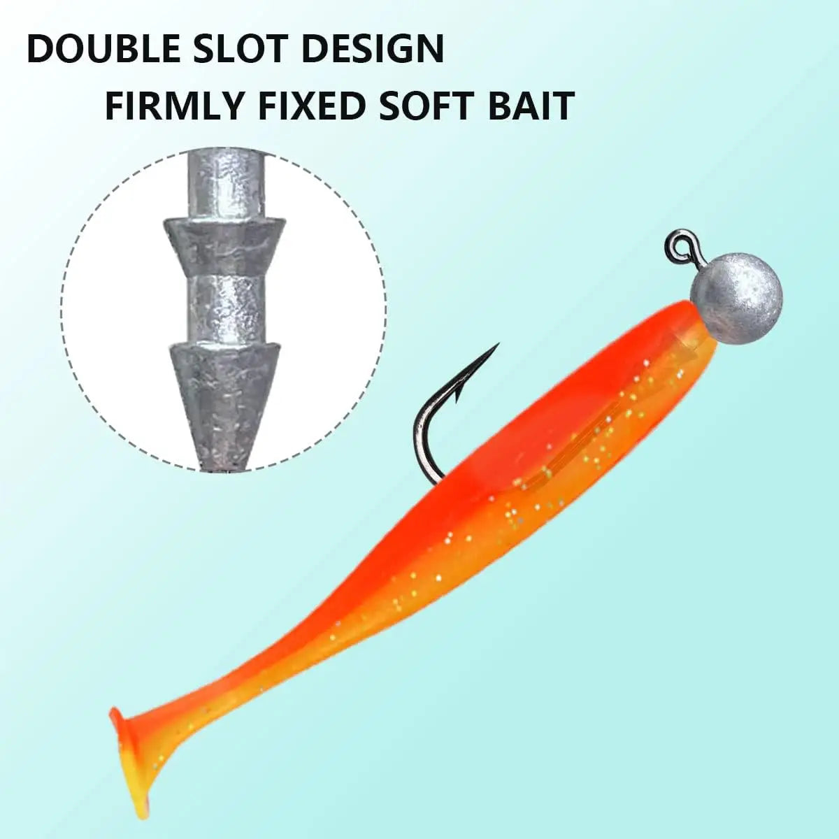 50pcs Round Ball Fishing Jig Heads Set, 1/8oz 1/6oz 1/4oz Saltwater Freshwater Bass Trout Hooks, Swimbait Jig Heads