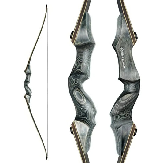 Black Hunter Takedown Longbow 60 Right Handed Left Handed Wooden Archery Bow for Beginner Hunting Training Practice 25-60lb