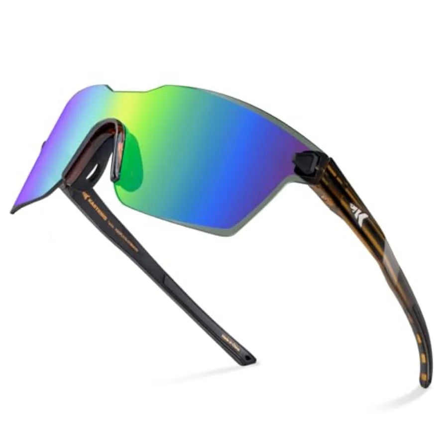 Tarkio Polarized Fishing Sunglasses, Large Single PC Lenses, Rimless Wrap Design, UV400 Protection Sports Sunglasses