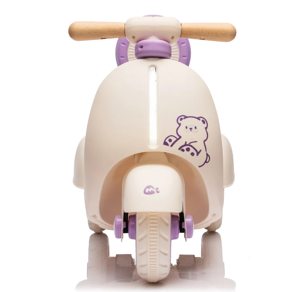 12V Kids Ride On Electric Motorcycle,Toddler Scooter W/Parents Control,Three-Wheel Stable Design,Special Wooden Handle,Smoother Output and Slow Start&Stop,More Suitable For 1-3 Years BABY's First Toy.