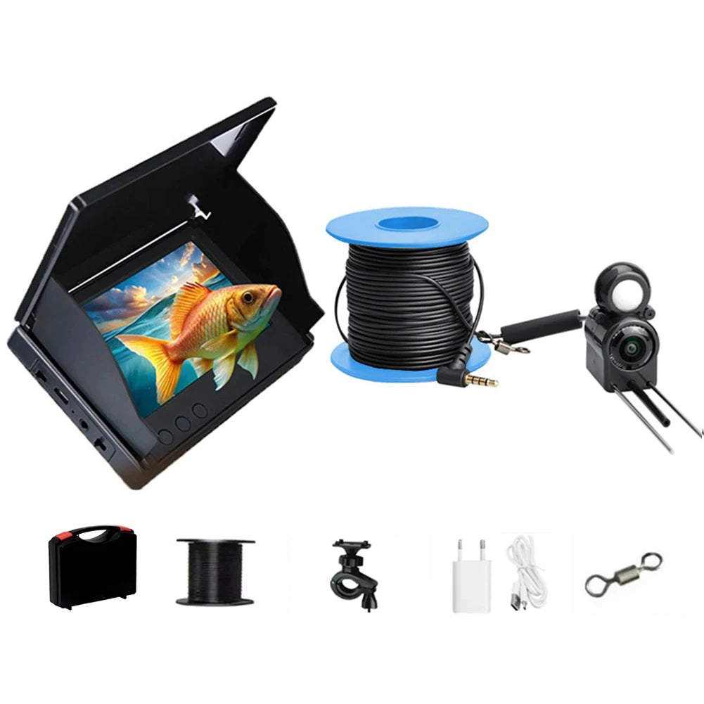 Underwater Fishing Camera 4.3 Inch IPS Monitor Ice Fishing Fish Finder 220° Fish Finder Night Vision Waterproof 15/20/30m Cable