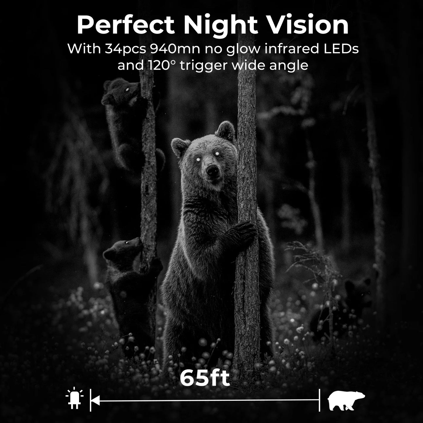 Trail Camera 4k 48MP WiFi Hunting Cameras with 0.2s Trigger Time No Glow Infrared Led for Night Vision Motion Activate Trail Cam