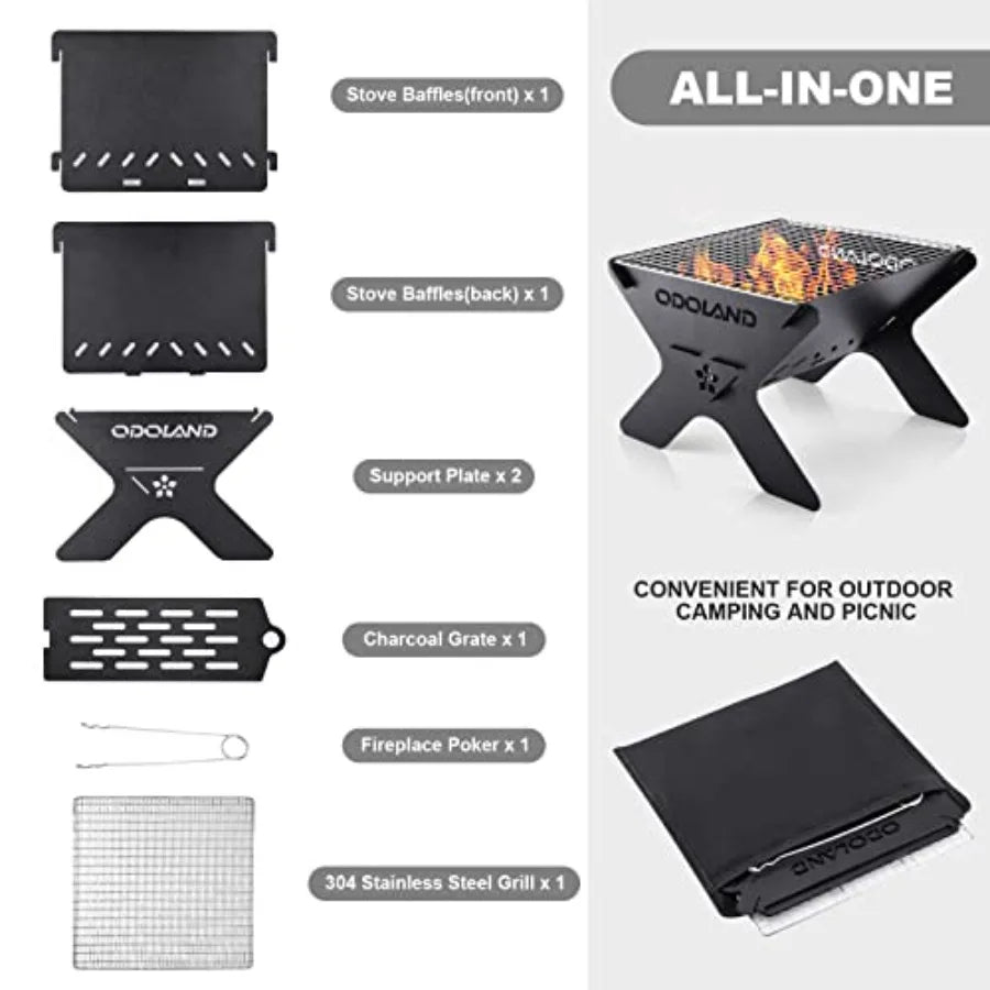 Bundle - 2 Items Camping Campfire Grill and Titanium Camping Cookware