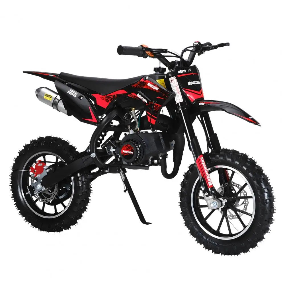 Off-road Motorcycle Mini Kid Dirt Bike, 49CC 2-Stroke Gas Powered Motorbike, Shock Absorption Pocket Motorcycle, Up To 25 Mph