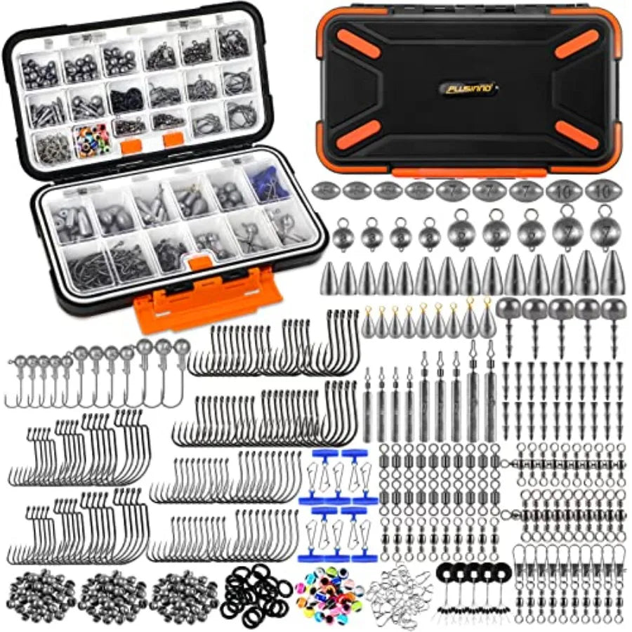 397pcs Fishing Accessories Kit and 404 PCS Fishing Lures Upgrade XL Fishing Tackle Box with Tackle Included
