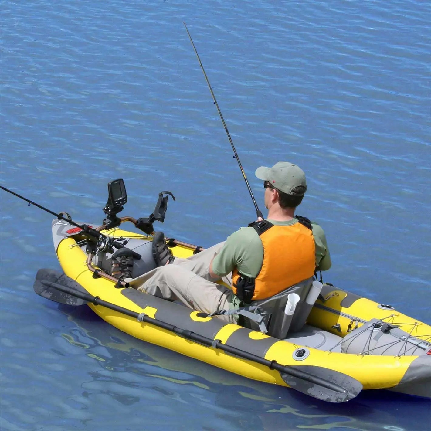 Angler Inflatable Fishing Kayak, Rod Holders, Bag & Pump, Custom