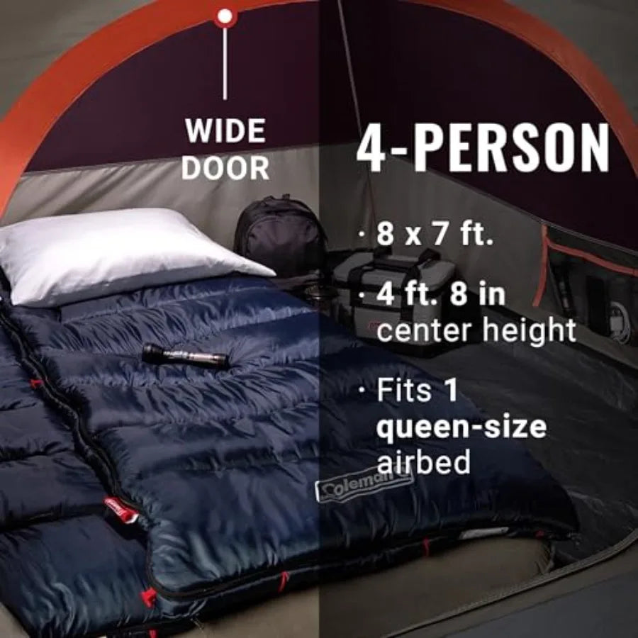 Skydome Tent for outdoor camping, polyester fabric, gray, 5-minute quick setup with 20 more headroom and weatherproof rainfly
