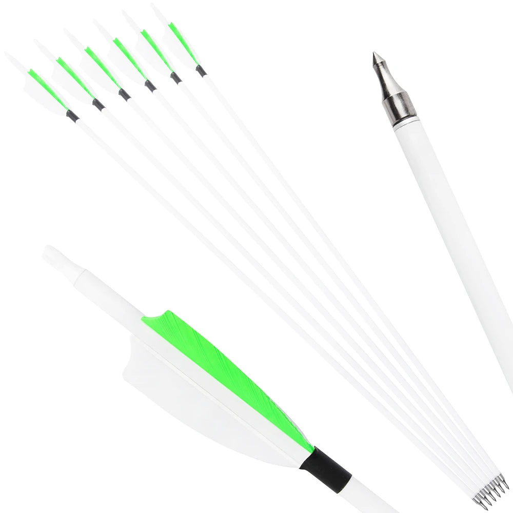 12pcs Mixed Carbon Arrows 3inch Turkey Feather SP500 for Archery Recurve Compound Bow Outdoor Hunting Shooting Target Sports