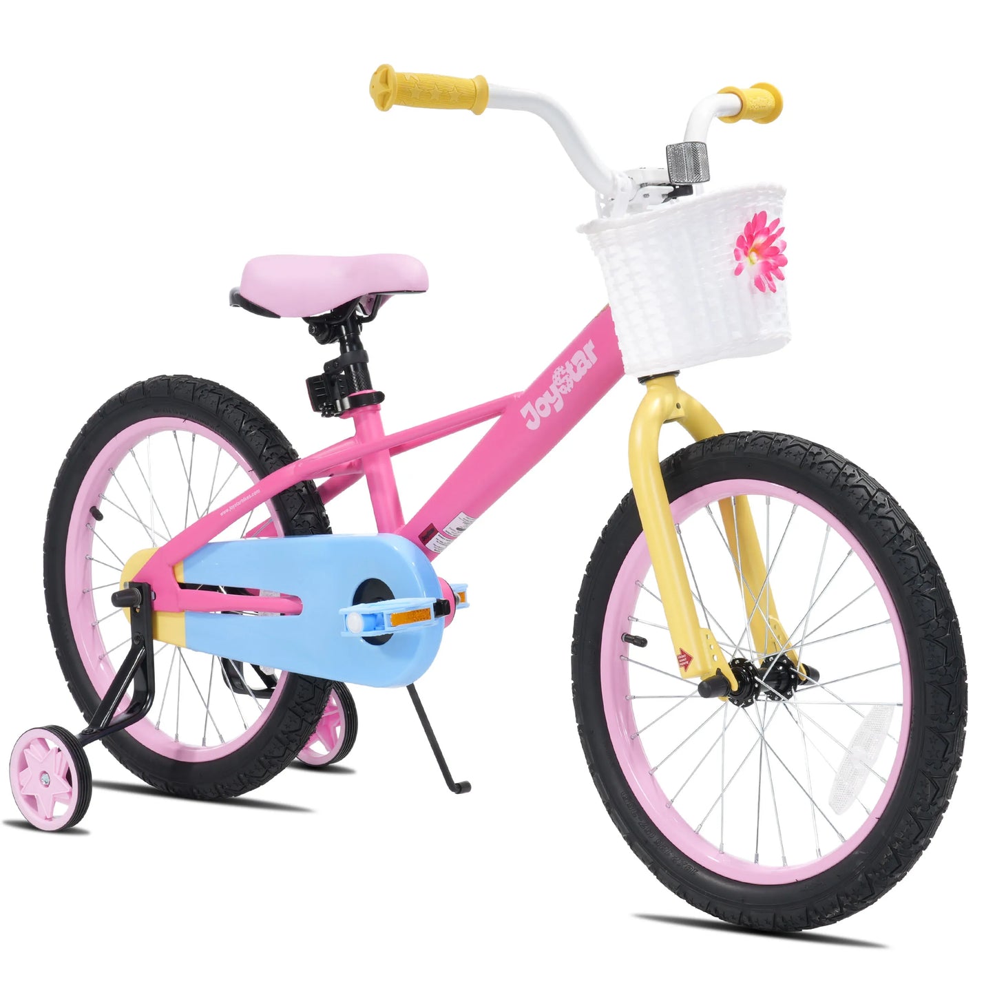JOYSTAR Macaroon Kids Bike 12-18 Inch Training Wheels Basket Rainbow Colors for Girls 2-9 Years Toddler Bicycle Children's Cycling