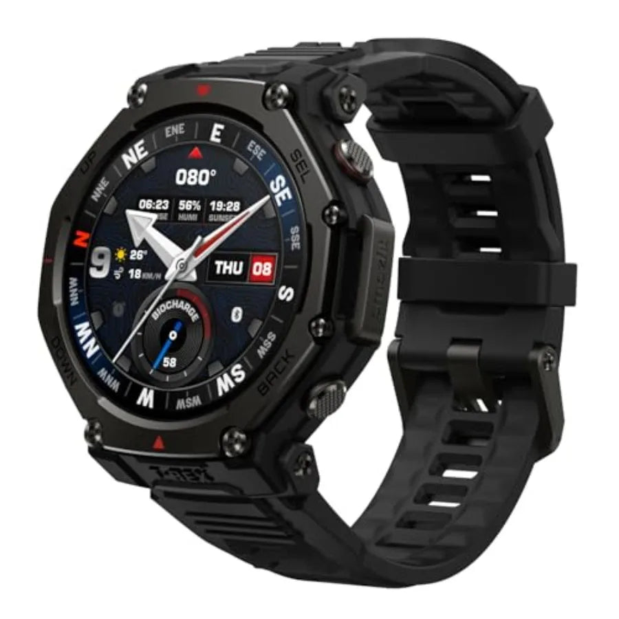 T-Rex 3 Pro Outdoor Smart Watch 48mm Sapphire AMOLED Display Ti Bezel Dual Band GPS Offline Maps 25 Days Battery Built-in Flash