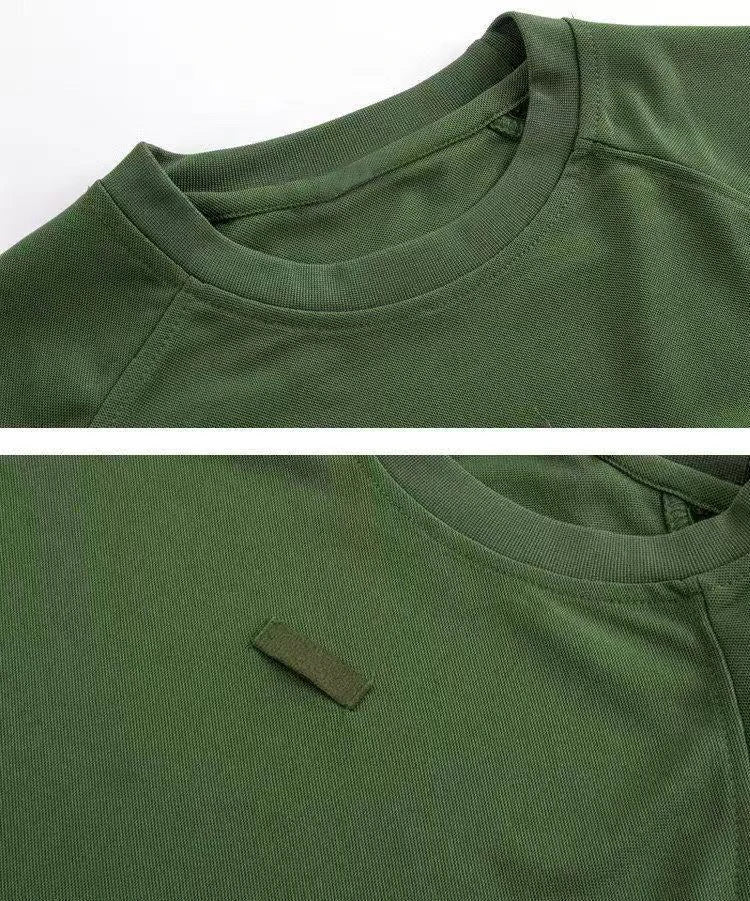Men's Summer Tactical Sport Military Shirt Quicky Dry Combat Breathable Elastic Pullerover Hiking Camping Climbing Tops Tees