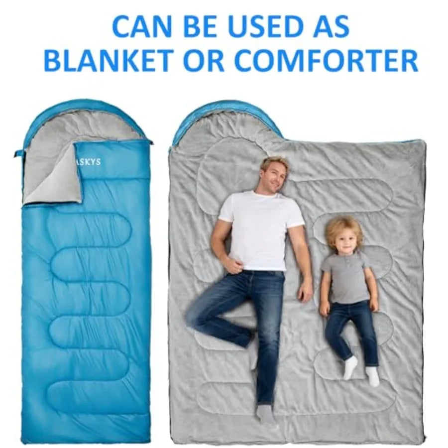 Camping Sleeping Bag Warm and Cool Weather Summer Spring Fall Lightweight Waterproof for Adults Camping Gear Equipment, Traveli