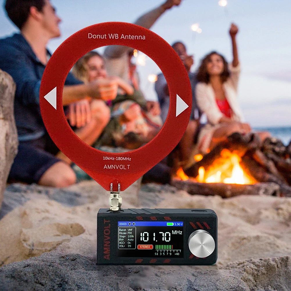 New Upgrade SI4732 0.5-108mhz Mini Pocket Radio 1.9inch IPS Screen HF SW MW VHF Radio with 2PCS Antenna All Band Radio Receiver