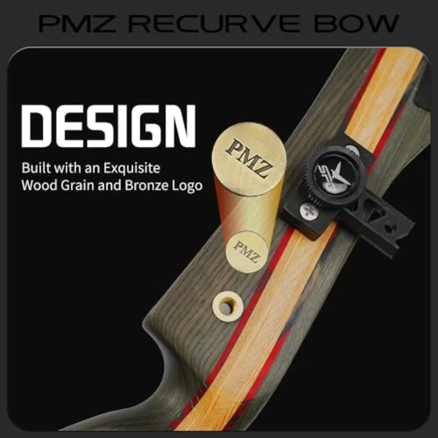 Recurve Bow and Arrow Set Professional Adults Archery Hunting Bow Kit 67.5'' Takedown Bow Ergonomic Design Right Hand 20-60lbs