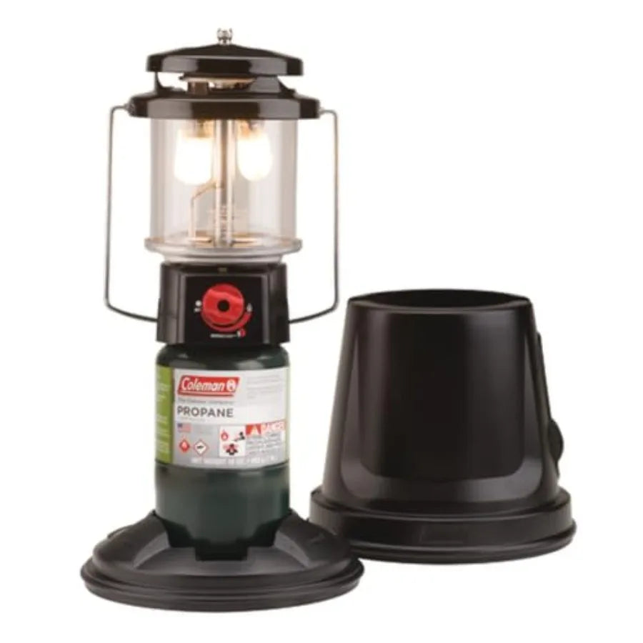 QuickPack Deluxe+ 1000 Lumens Propane Gas Lantern with Carry Case Automatic Lighting Adjustable Brightness Silver Ideal for Cam
