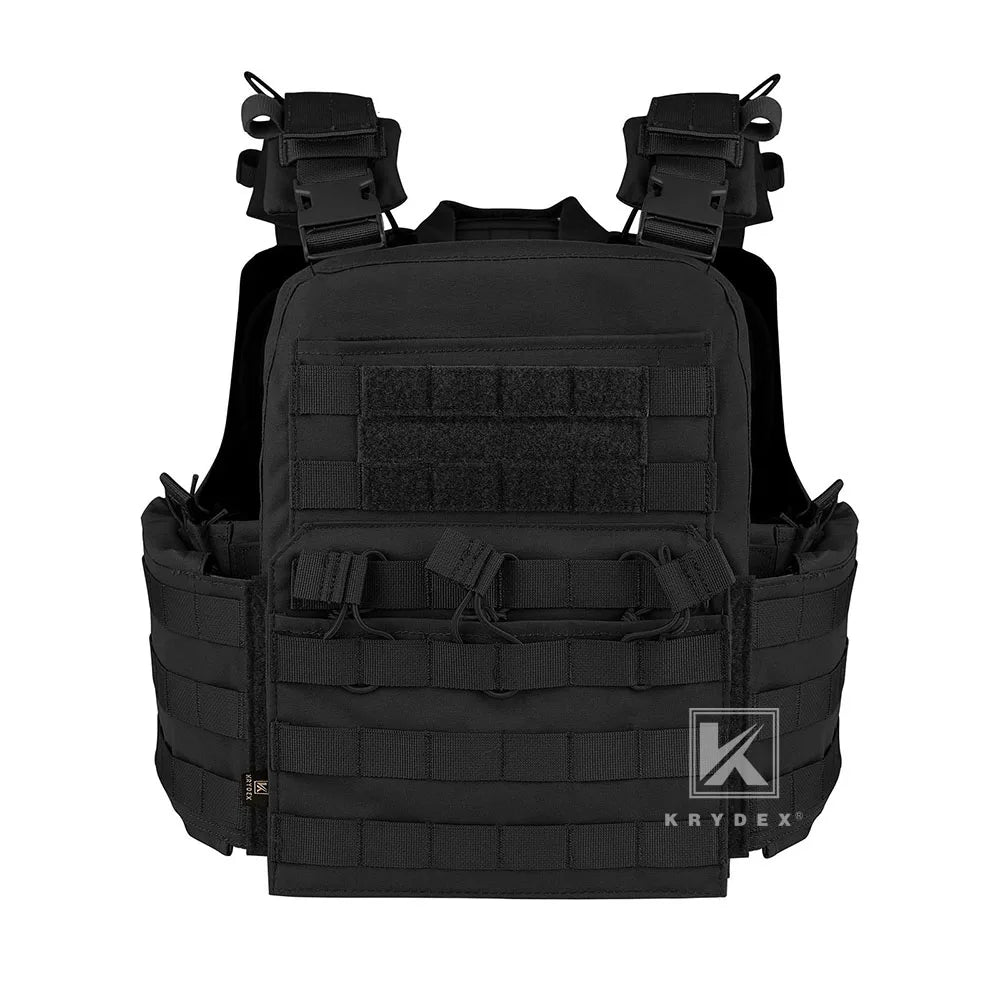 KRYDEX 500D CPC Heavy Duty Tactical Vest Modular MOLLE Plate Carrier Vest with Magazine & Radio Pouch for Combat Hunting Outdoor