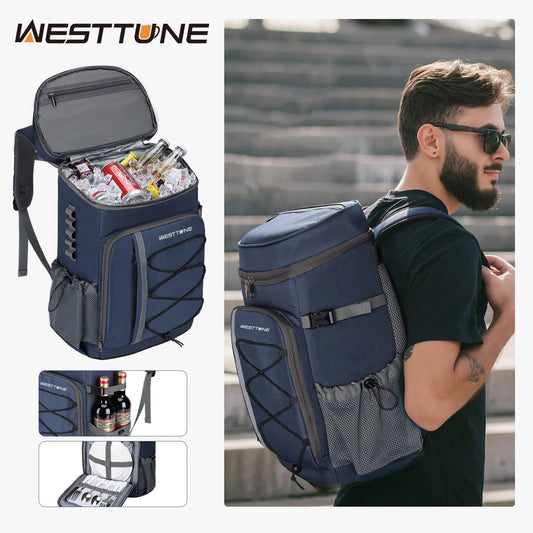 35 Can Cooler Backpack Leakproof Insulated Soft Cooler Bag Camping Beach Cooler Ice Chest Backpack for Hiking Travel