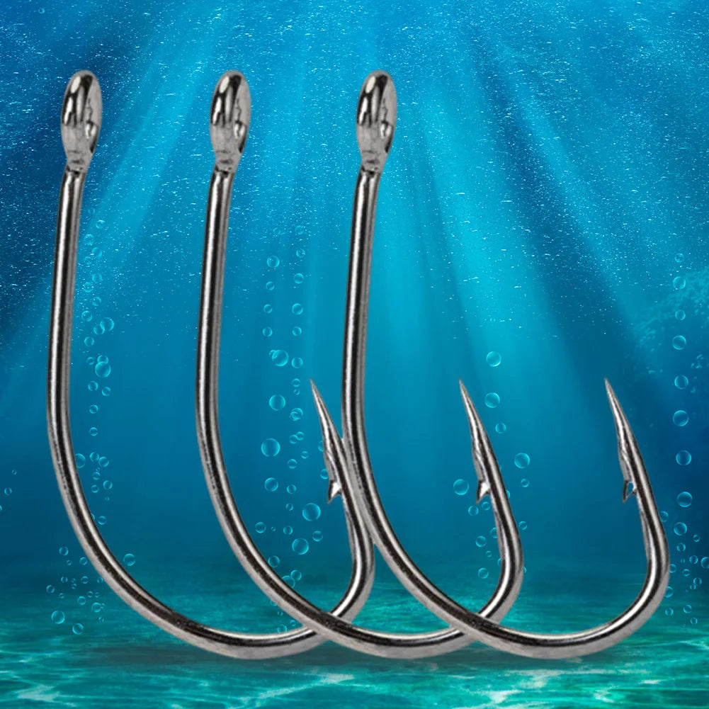 100Pcs Fishing Hooks Set High Carbon Steel Fish Hooks Fishing Barbed Hooks for Freshwater Saltwater Fishing Accessories