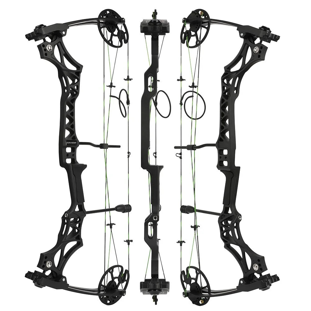 Archery M129 Compound Bow Arrow Kit 320fps Adjustable Draw Weight Magnesium Alloy Riser RH Full Hunting Accessory Set