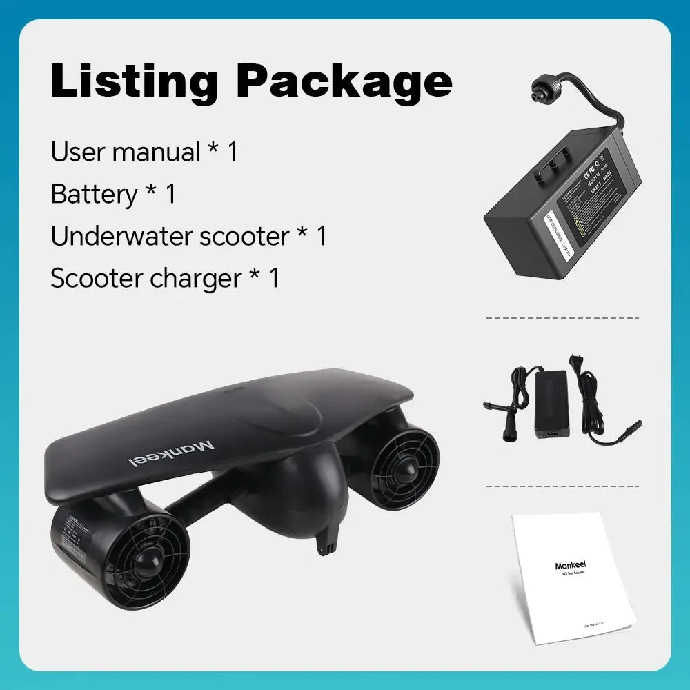 Mankeel Electric Underwater Sea Scooter 50m Waterproof 2 Speed 28lbs Thrust Diving Booster for Snorkeling Pool Adult Water Sport Summer Fun Activities