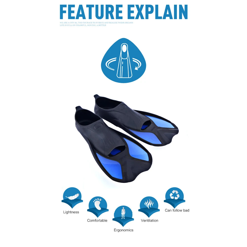 Snorkeling Diving Fins Unisex Flexible Submersible Foot Anti-Slip Professional Scuba Diving Fins for Adult Kids Diving Equipment