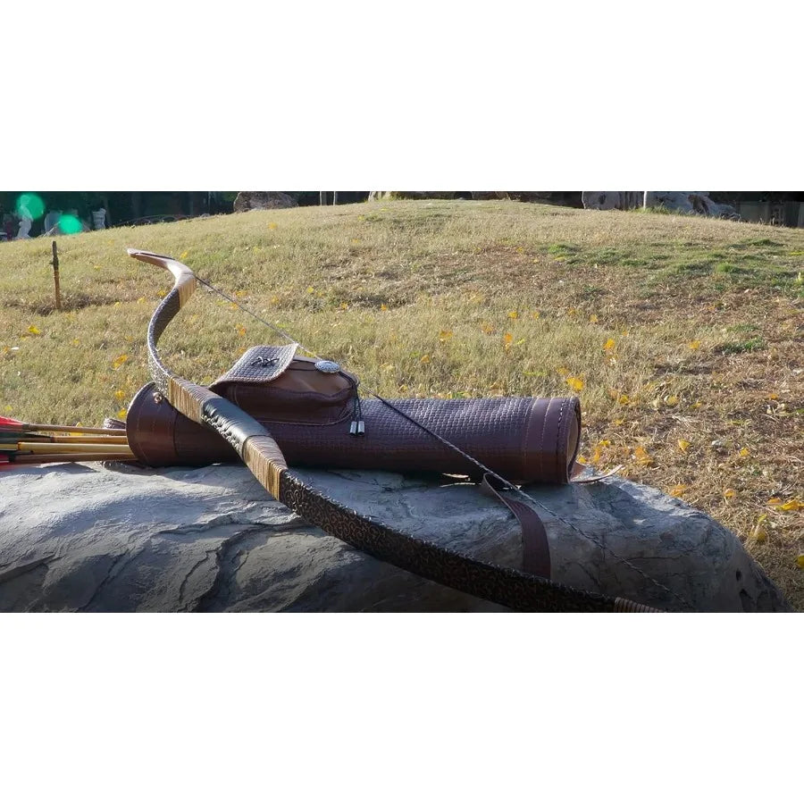 Black Hunter Traditional Recurve Bow 53'' Archery Hunting Handmade Horse Bow Longbow 3050 lbs