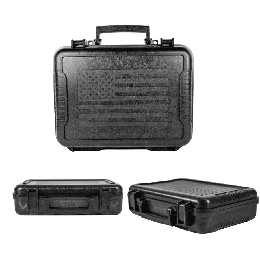 Max-Ops Black Hard Sided Handgun Case for Travel Storage, TSA Approved, Compact 3.5x11.5x9.5, Durable Shock-Resistant Shell, Se