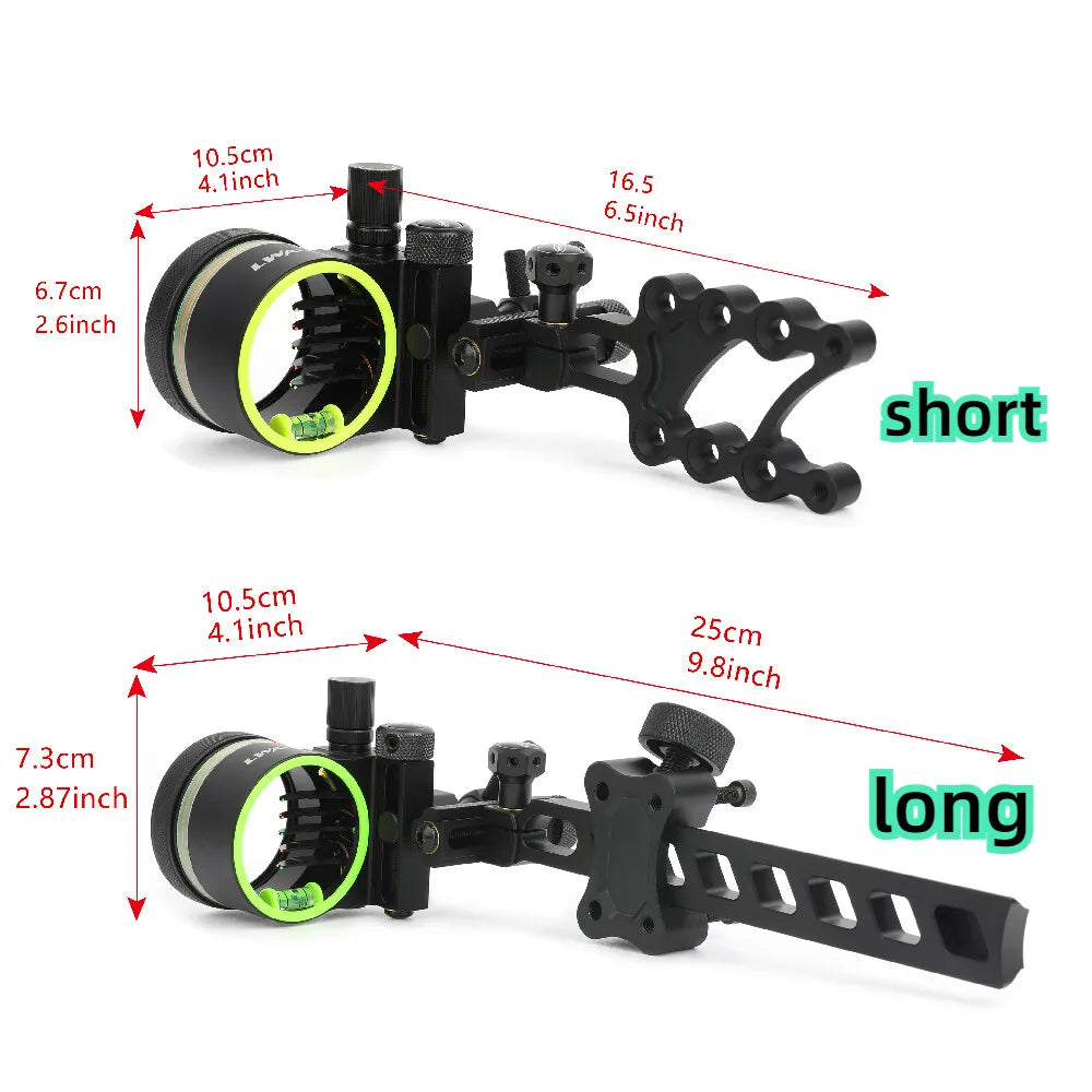 Archery Adjustable 0.019'' Fiber Optic 5Pin Bow Sight Alloy Right Hand Compound Bow Hunting Target Shooting Practice Outdoor Acc