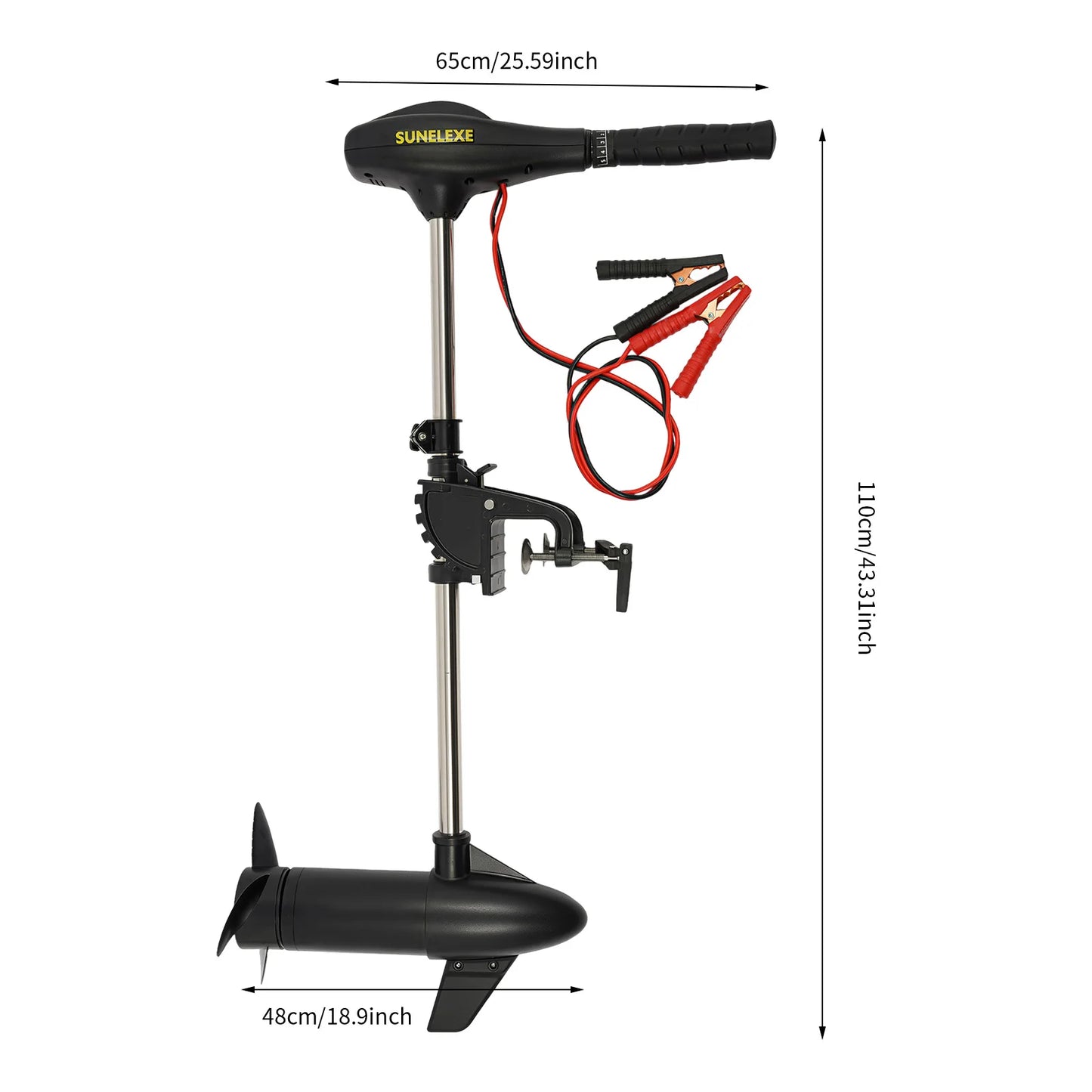 Electric Outboard Motor with Extendable Shaft 5 Forward Gears and 3 Reverse Gears Outboard Engine for Small Boats Within 9.84ft in Length and Weighing 1102 Pounds or Less