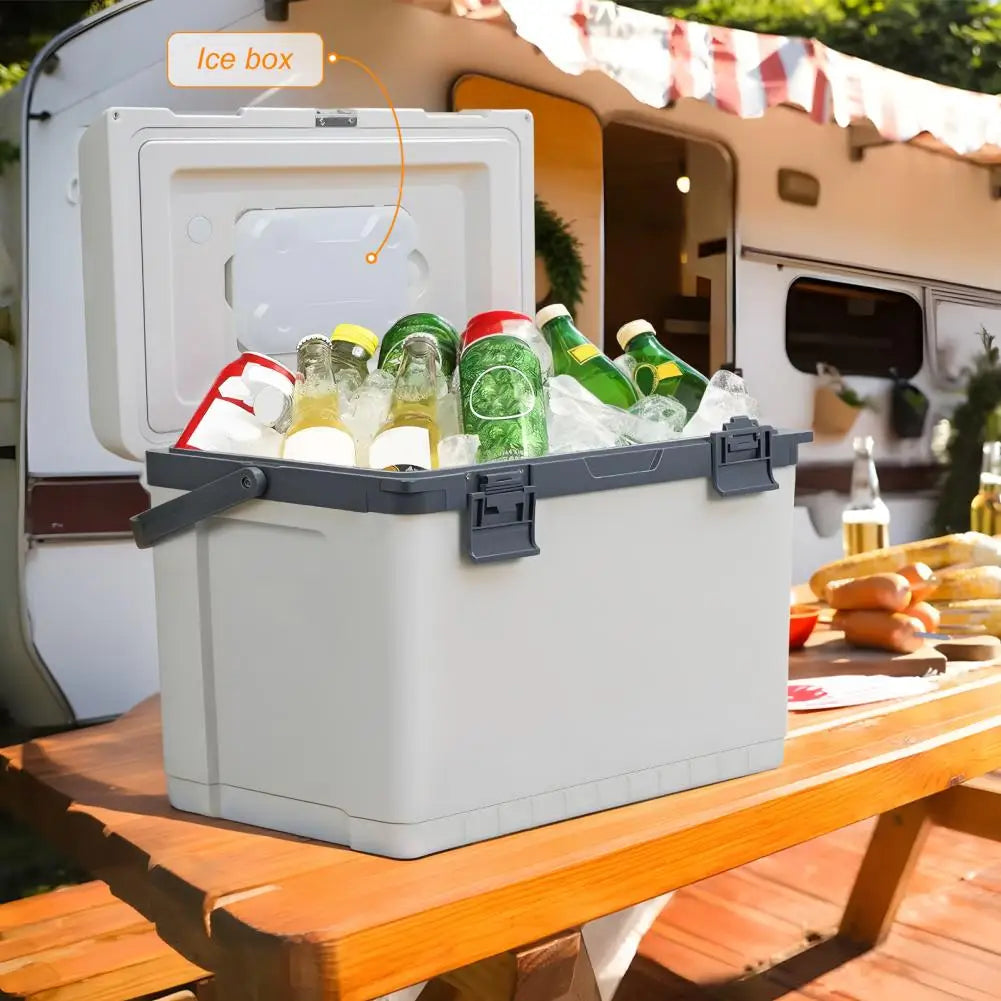 Ice Chest Box, 72~108 Hours Insulated Portable 30 Quart Hard Cooler, Holds 45 Cans Of 330ml Drinks Outdoor Portable Cooler