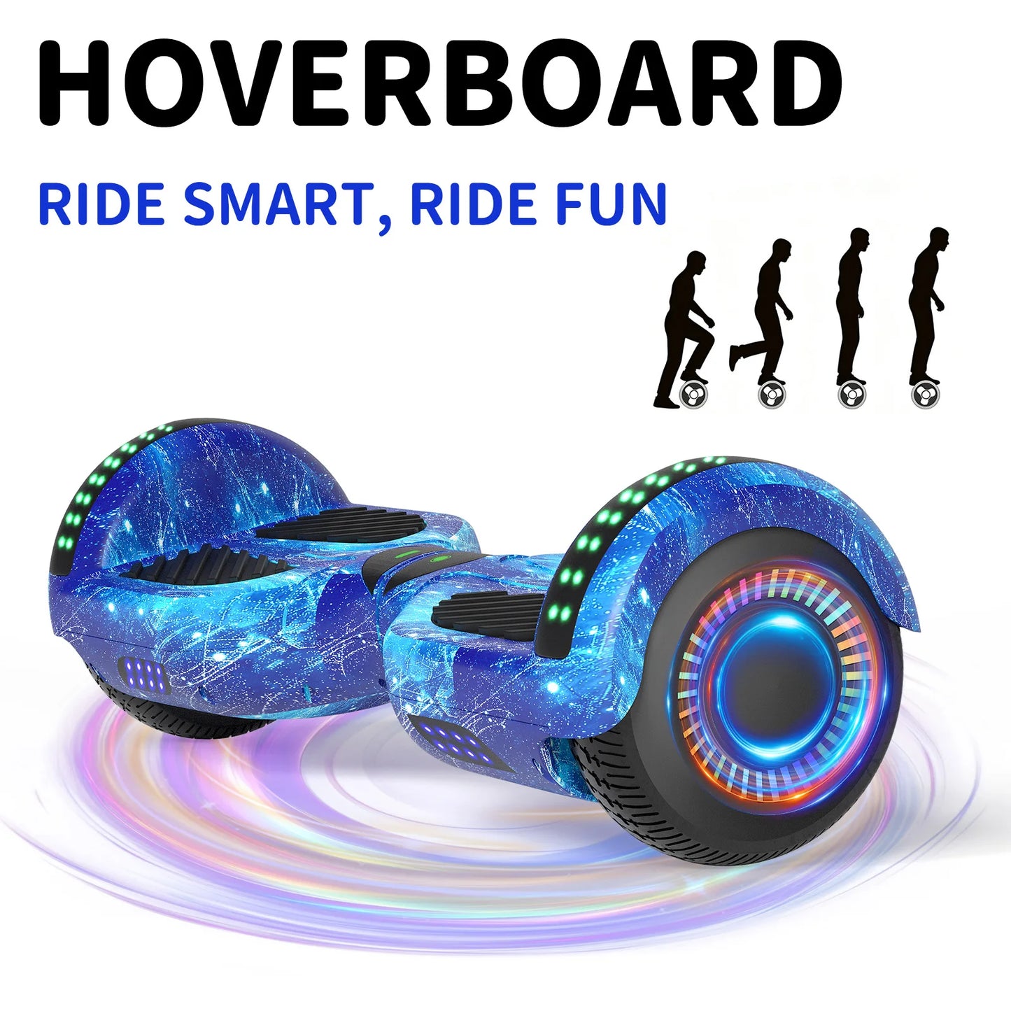Commugo Self-Balancing Scooter with Bluetooth Speaker, APP Control, LED Lights, All Terrain Hoverboard for Kids Adults, All Ages