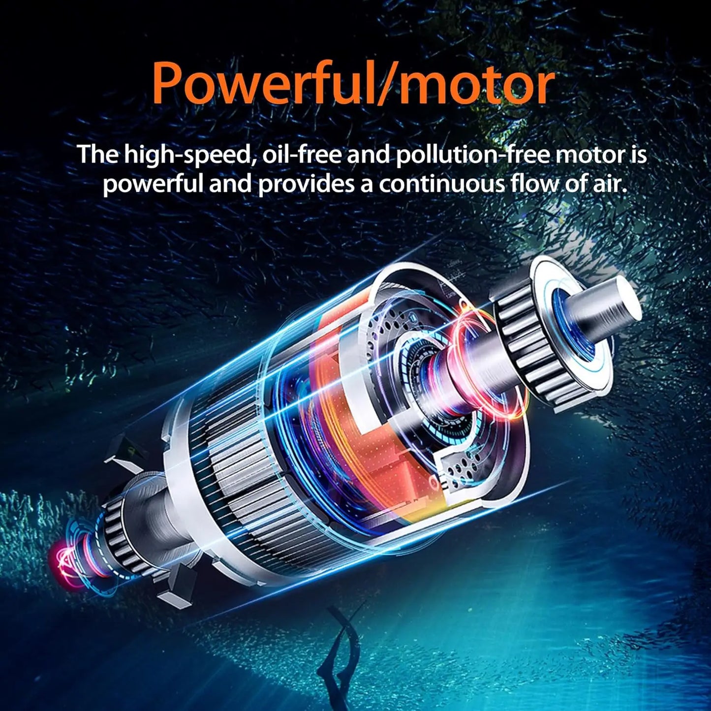 GOYOJO Scuba Diving Ventilator Snorkel Tankless Dual Users Portable Underwater Equipment Device Waterproof Rechargeable 15M 7H
