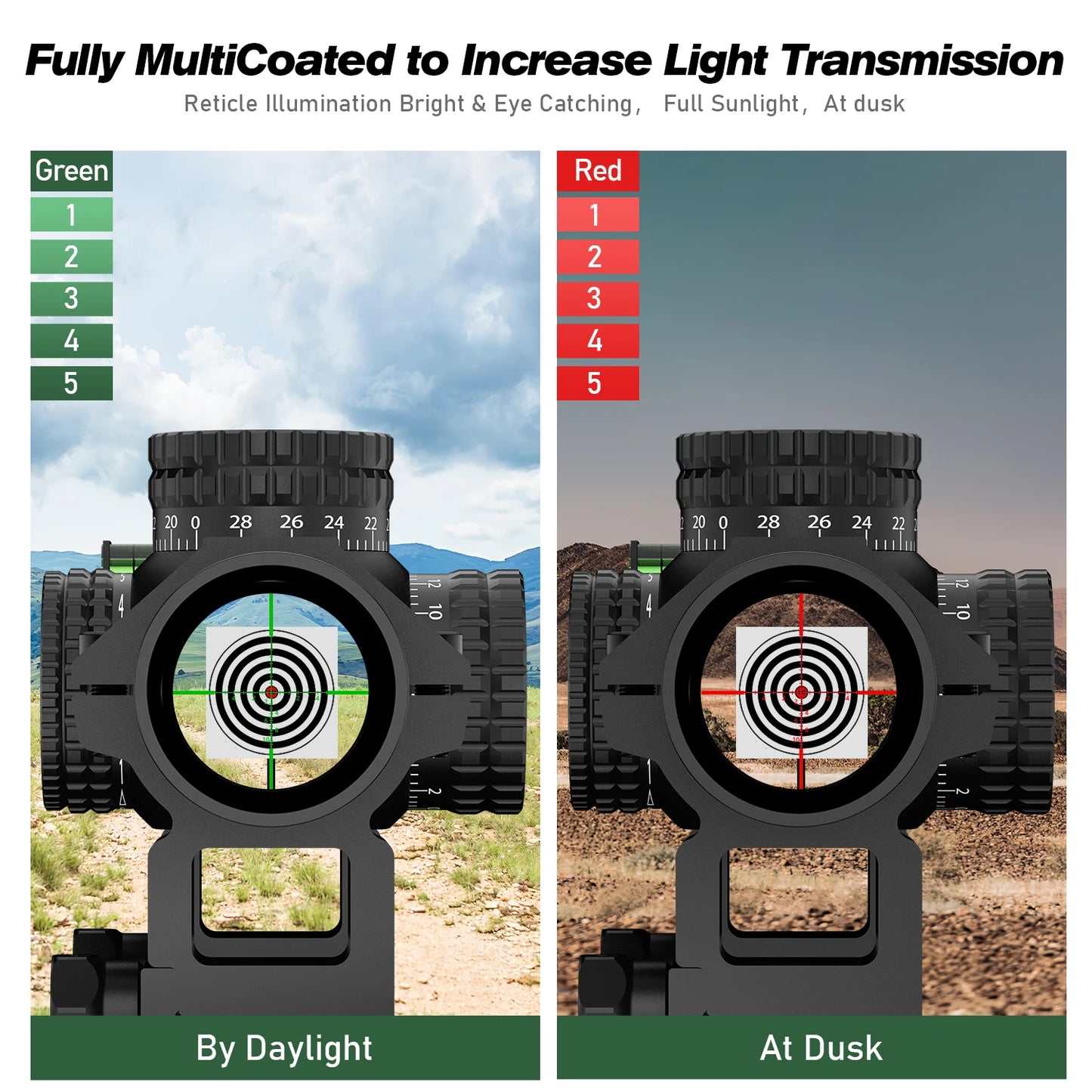1-5x24 SFP LPVO Hunting Scope Tactical Optics Scope Hunting Sight Number Reticle Hunting
