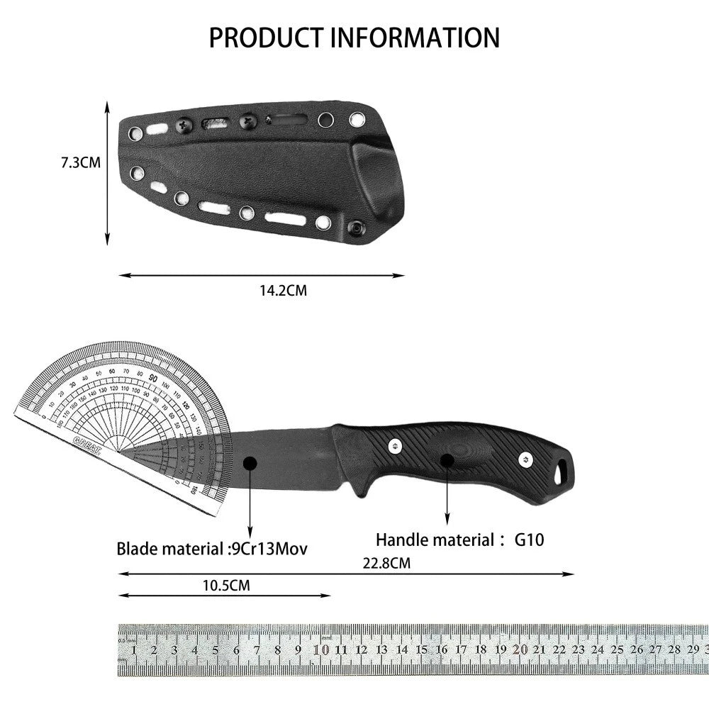 Hot-selling TF24 Outdoor Straight Knife with K Sheath Multi-functional EDC Tool Practical Rescue Knife Kitchen Knife Fruit Knife