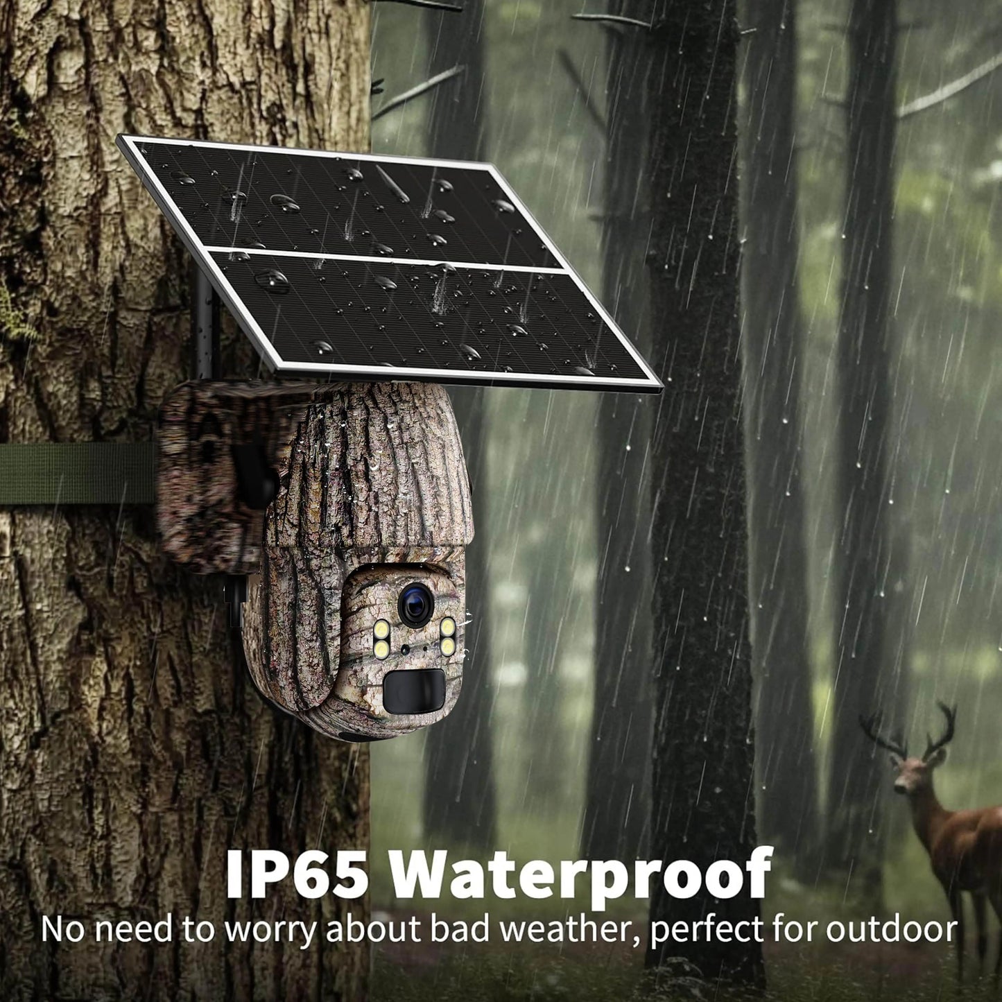 4G LTE Solar Trail Camera with 360° Live-View: 2K HD, Cellular Data Enabled for Continuous Security & Wildlife Monitoring