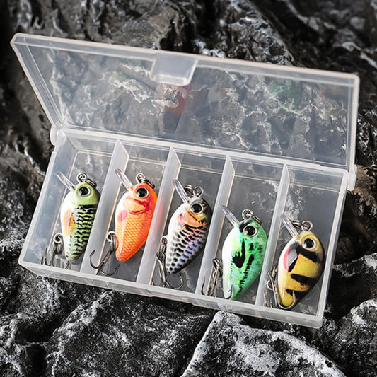 5pcs Mini Crankbait Fishing Lure 30mm 2g Floating Wobbler Artificial Hard Bait Fishing Bait for Freshwater & Saltwater Angling