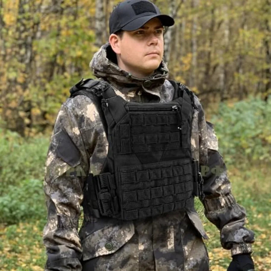 Tactical Vest Quick Release Outdoor Weighted Vest Adjustable 3D Breathable Modular Vest for Training