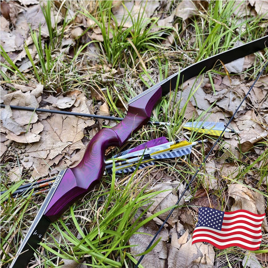 50/60Ibs Recurve Bow Arrow Set Wooden Bow Handle Right/Left Hand 60inch Takedown Bow for Archery Hunting Shooting Outdoor Sports