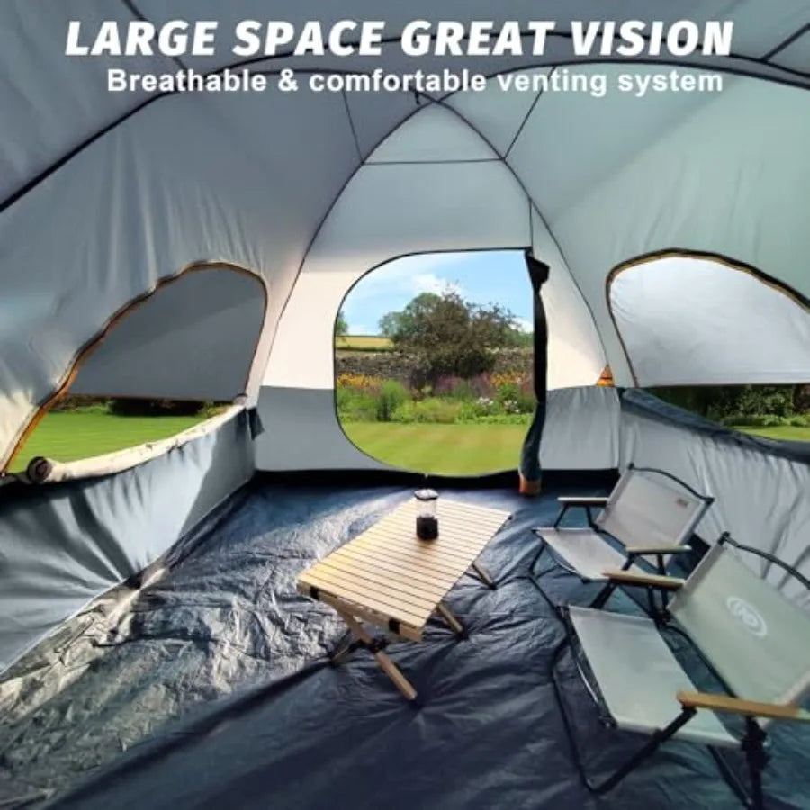 SUV dome tent for camping: 6-person outdoor car camping tent, easy setup SUV tailgate tent with rainfly, 10' x 10', polyester f
