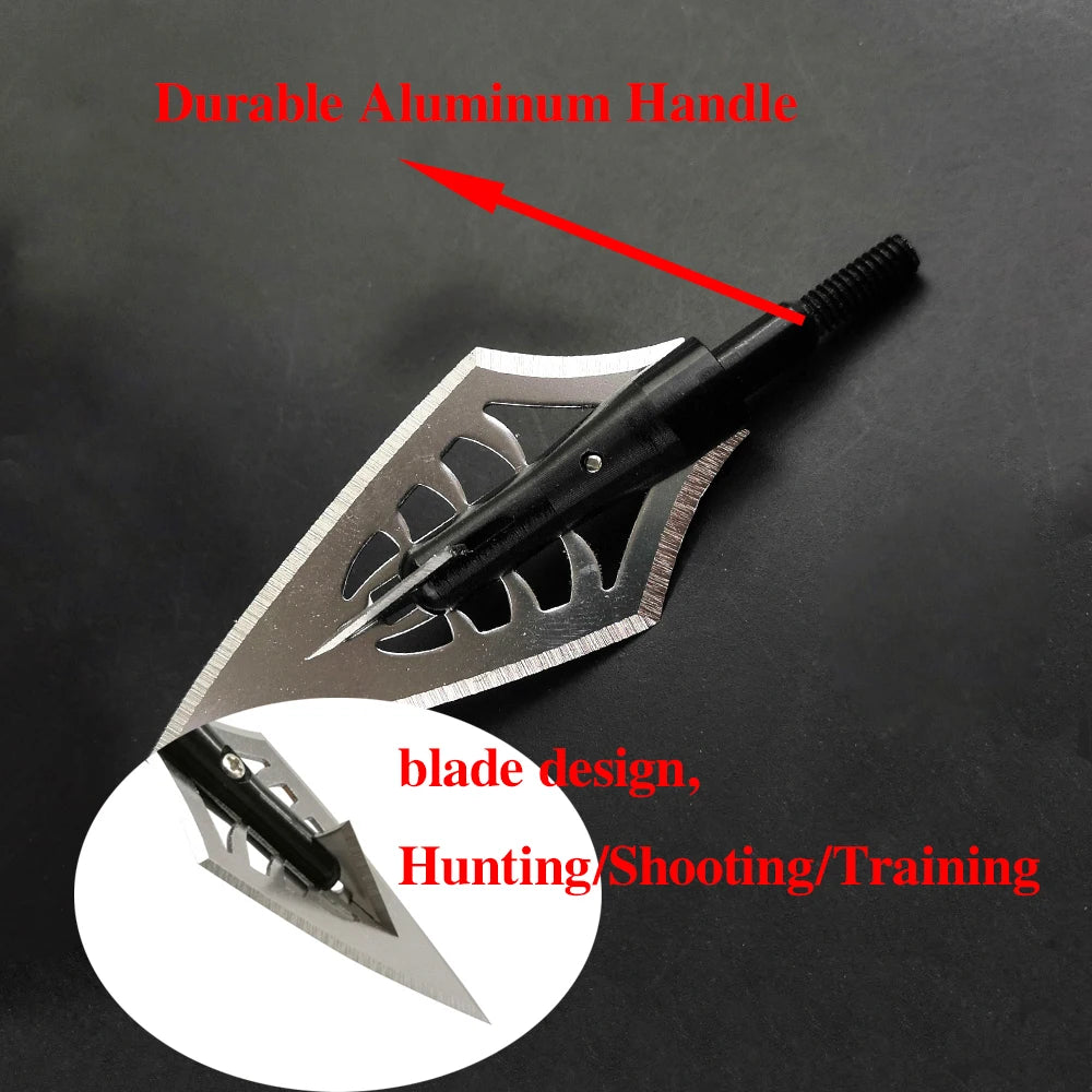 6Pcs Blade Arrow Heads with Box Broadheads Tips Archery Arrowheads for Compound Bow Recurve Crossbow Arrow Points