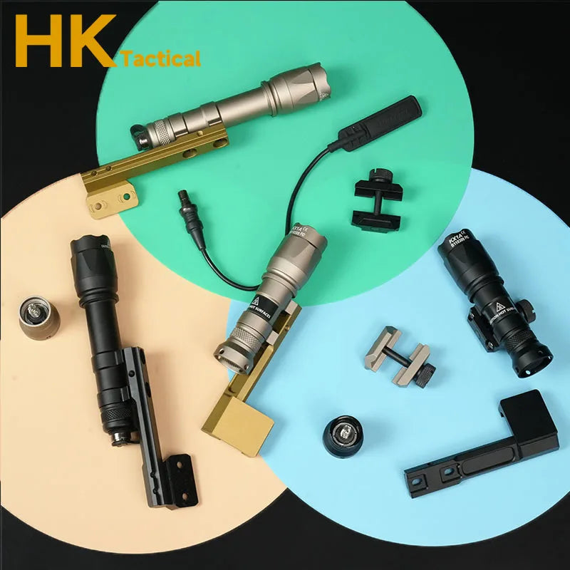 SF M600 M300 Series Tactical Flashlight M600B M300B LED White Light Fit 20MM Rail Rifle Scout Light 500 LM Outdoor Flashlight