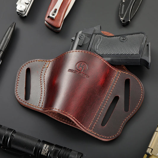 Hunting Genuine Leather Holster OWB Real Leather Belt Holster 1911 Holster OWB, Leather Concealed Holster