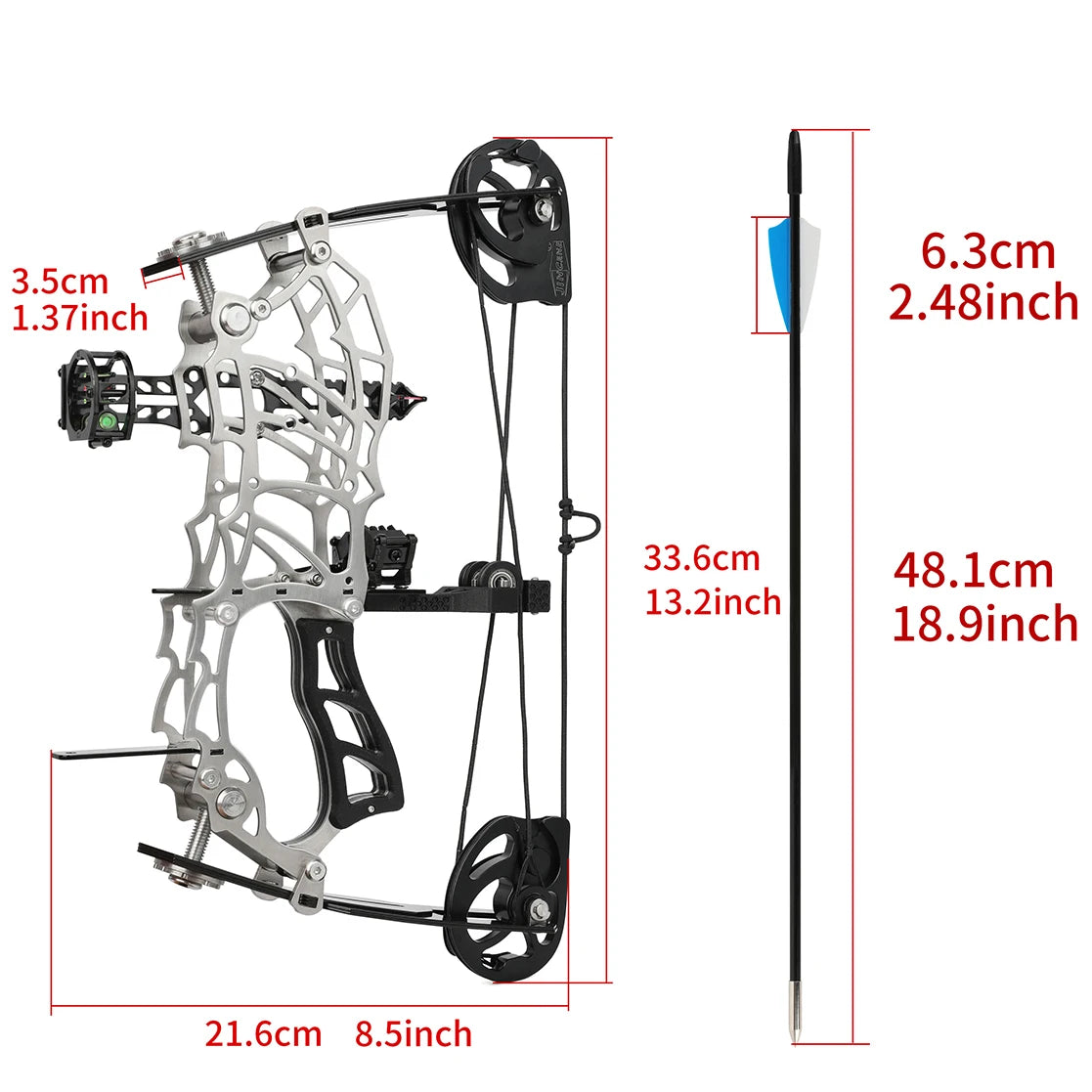 Shooting Small Compound Bow Set 15-32lbs Adjustable Right Hand Carbon Fiber Grip Arrows Youth Target Practice Beginners