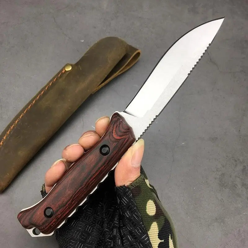 BM 15002 High Hardness Fixed Blade Knife with D2 Steel Blade Suitable for Outdoor Camping Hiking EDC Survival Tools Gift for Men