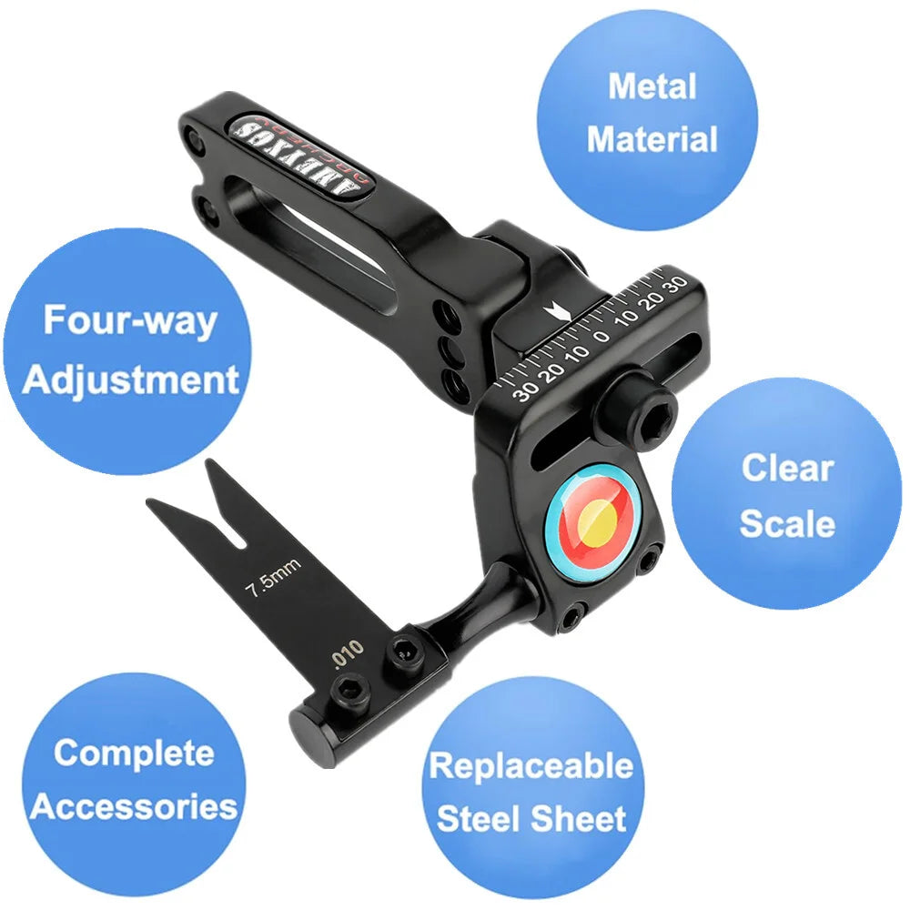 Archery Arrow Rest Aluminum Alloy Steel Blade Replaceable Adjustable Right Hand for Compound Recurve Bow Hunting Shooting