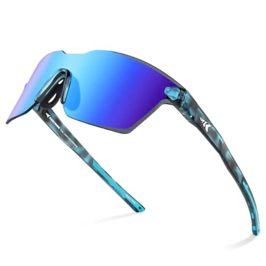 Tarkio Polarized Fishing Sunglasses, Large Single PC Lenses, Rimless Wrap Design, UV400 Protection Sports Sunglasses
