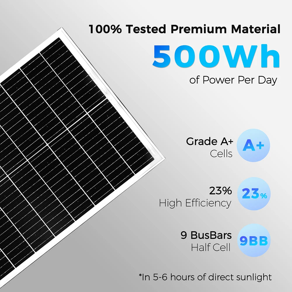 Rigid Solar Panel 1000W / 400W / 500W / 300W / 200W / 100W Solar Panels Charger Battery Charging Module Cell For Car Boat Home R