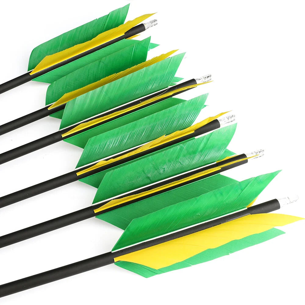 Carbon Arrows 12pcs 31.5inch Spine 500 OD7.8mm Turkey Feather Vanes for Outdoor Hunting Shooting Compound Recurve Bow