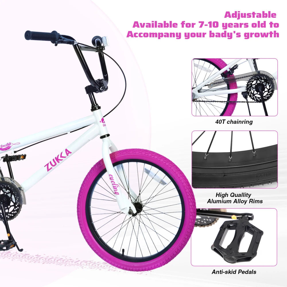 Ye Freestyle 20-Inch Single-Speed Kids Bicycle for Boys and Girls Aged 7+