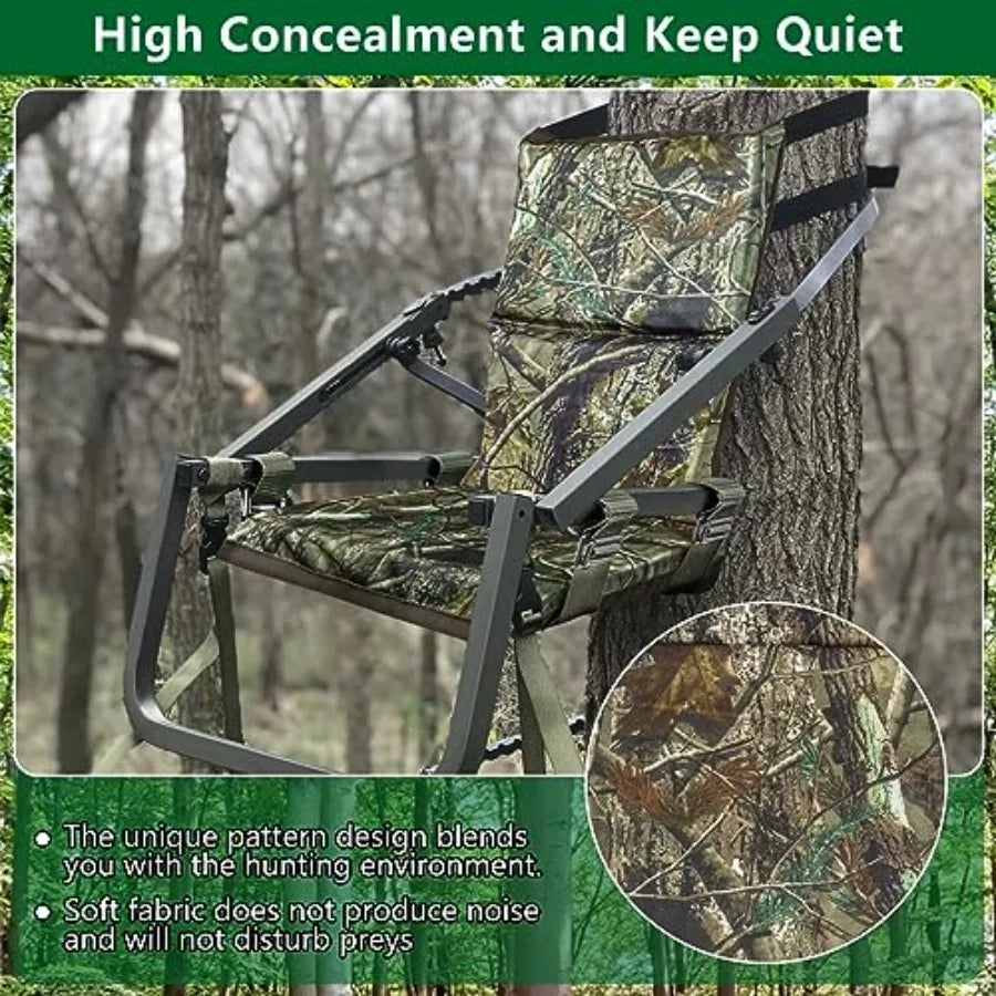 Tree Stand Seat Replacement, Adjustable Treestand Seats for Hunting, Comfortable Hunting Tree Seat Fits Climber Deer Tree Stand